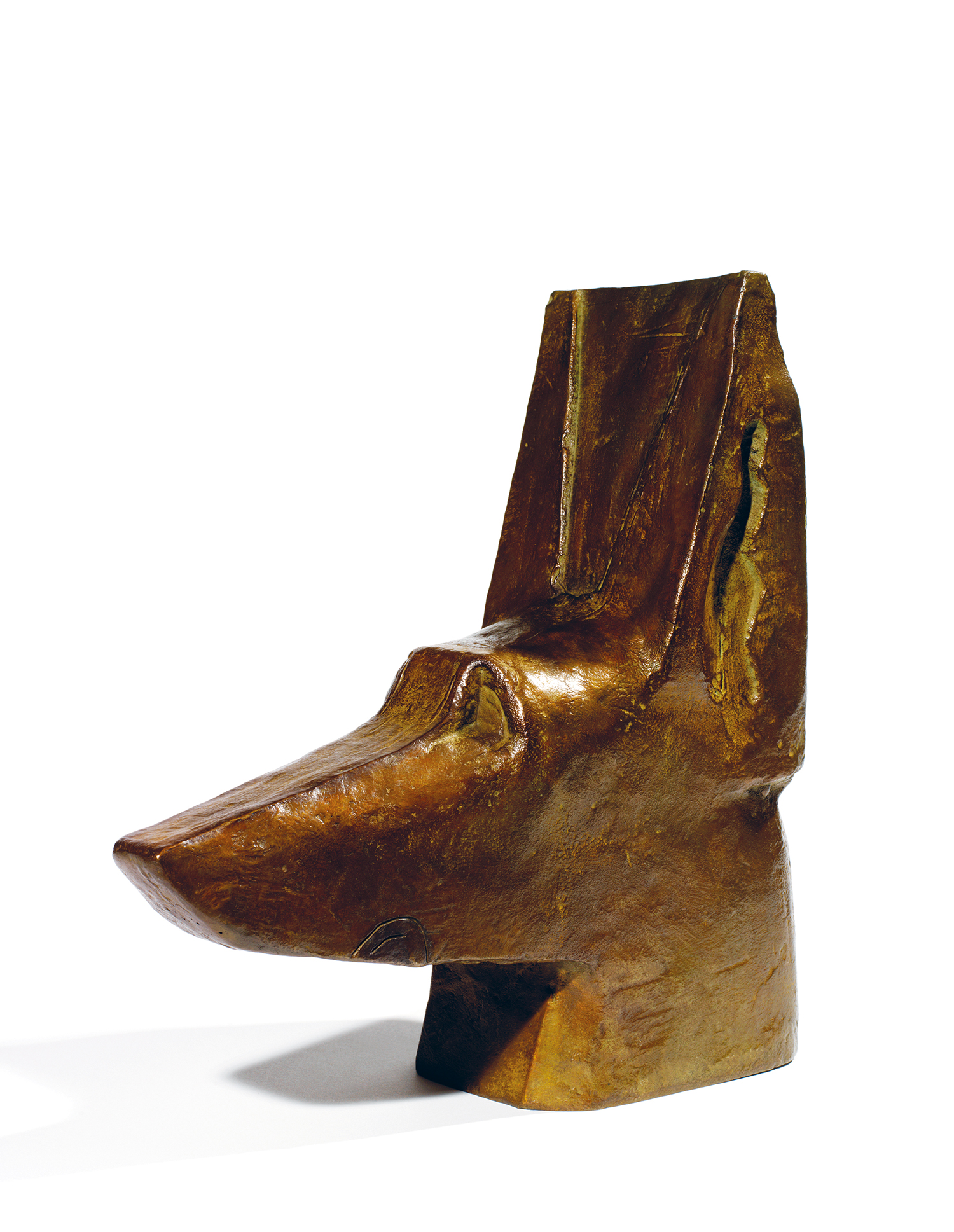 Joseph Csaky (1888-1971) Tête de chien, 1924Epreuve en bronze à patine brunePorte le cachet de l’