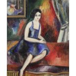 * Jean Dufy (1988-1964) Femme assise, 1921Huile sur toileSignée et datée «21» en bas à droiteOil