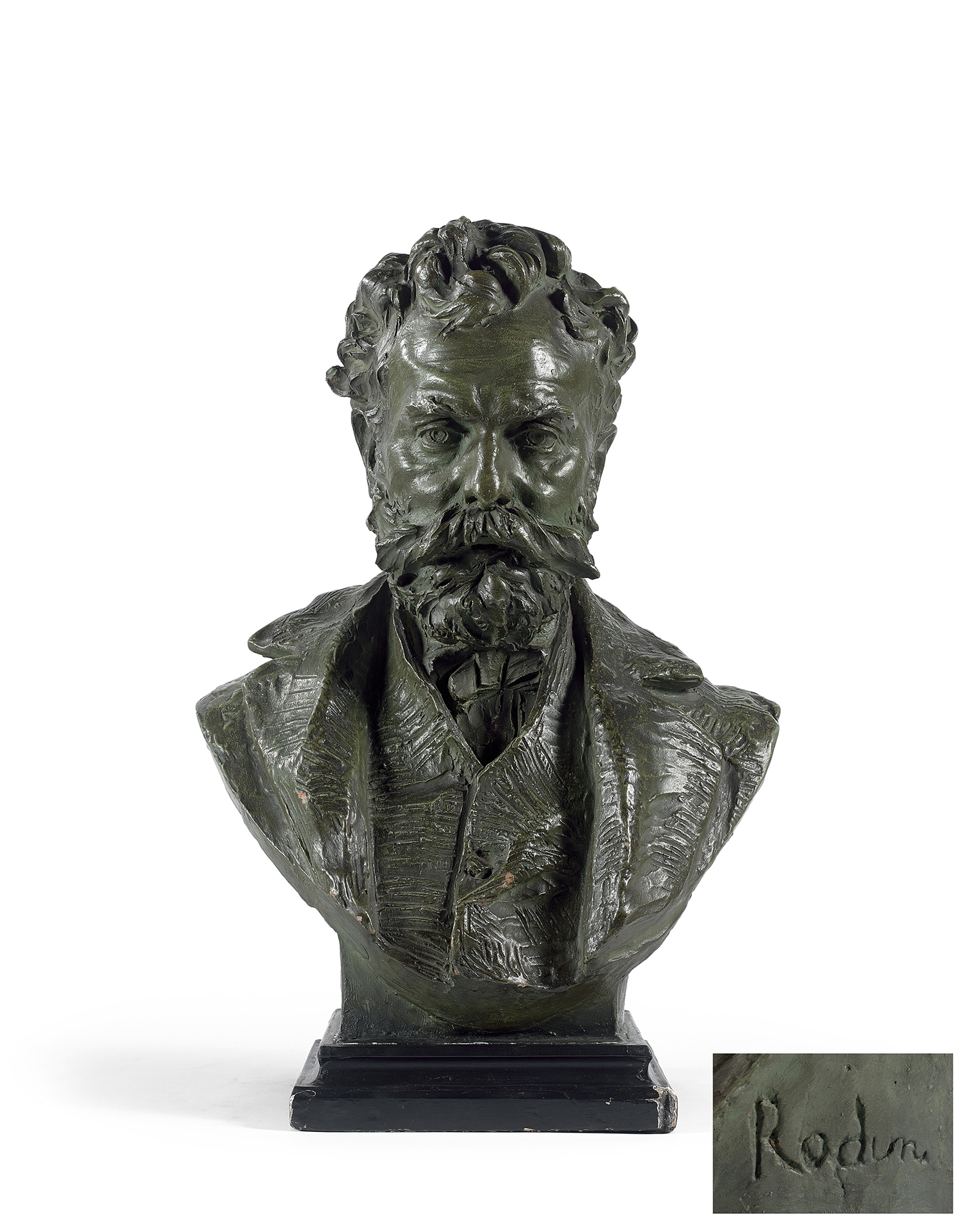 Auguste Rodin (1840-1917) Buste du Docteur Jules-Adrien Thiriar, 1872-1874Epreuve unique en terre