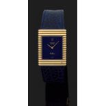 ROLEX CELLINI. RÉF. 4012 Montre bracelet avec boîtier rectangulaire en or jaune godronné. Cadran