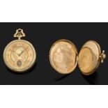 WALTHAM FIN XIXe siècle Montre de poche en or rose 14K. Cadran or avec index chiffres Breguet