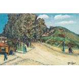 Alphonse Léon Quizet (1885-1955) Paysage Huile sur carton Signée en bas à droite Oil on carboard