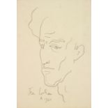 JEAN COCTEAU (1889-1963) Autoportrait, 1960 Crayon sur papier Signé et daté en bas à gauche Pencil