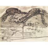 Édouard Pignon (1905-1993) Village du Sud, 1952 Encre et lavis d'encre sur papier Signée et datée "