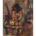 Antonio Blanco (1911-1999) Nu à la lanterne Huile sur toile Signée en bas à droite Oil on canvas