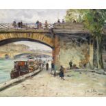Gustave Madelain (1867-1944) Quai de Seine, 1929 Huile sur toile Signée et datée en bas à droite Oil