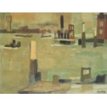 Jean Cluseau-Lanauve (1914-1997) Au port Huile sur toile Signée en bas à droite Oil on canvas Signed