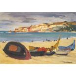 Yves Brayer (1907-1990) Plage à Nazaré, Portugal Huile sur toile Signée en bas à droite Oil on