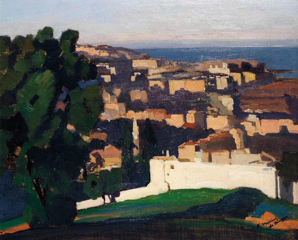 MARIUS DE BUZON (1879-1958) VUE D’ALGER VIEW OF ALGIERS Huile sur panneau, signée en bas à droite.