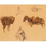 THÉODORE LEBLANC (1800-1837) ÉTUDE DE PERSONNAGES, CHEVAUX ET BARQUES STUDY OF CHARACTERS, HORSES