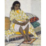 MARGUERITE BARRIÈRE-PRÉVOST (1887-1981) JEUNE FILLE EN JAUNE YOUNG GIRL IN YELLOW Huile sur toile