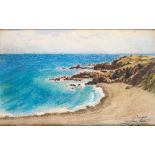 LOUIS-CHARLES FOURQUET (1841-1938) «LA PLAGE BLEUE DERRIÈRE LE CHENOUA» Pastel, signé, situé,