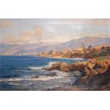 GEORGES MACCO (1863-1933) VILLAGE DE TURQUIE AU BORD DE LA MER TURKISH CITY NEAR BY THE SEA Huile