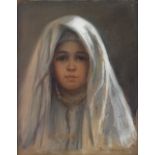 LOUIS-ÉDOUARD BRINDEAU DE JARNY (1867-1943) JEUNE FILLE AU VOILE BLANC YOUNG GIRL WITH A WHITE