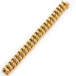 227 BRACELET GOURMETTE en or jaune 18K. Poids brut : 65,2 gr. Dimensions : 20,4 x 2 cm  A gold