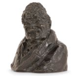 HONORÉ DAUMIER (1808-1879) Amiral Verhuel ou Girod de l'Ain. Bronze à patine brune. Fonte de