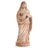 ATELIERS DU MAINE, SECONDE MOITIÉ DU XVIIE SIÈCLE Sainte Anne éducatrice Statue de terre cuite en