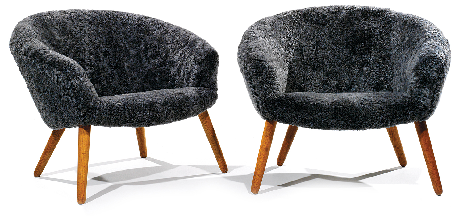 NANNA DITZEL (1923-2005) & AP STOLEN (Éditeur) Paire de fauteuils "AP26" dit "Pot chairs", circa