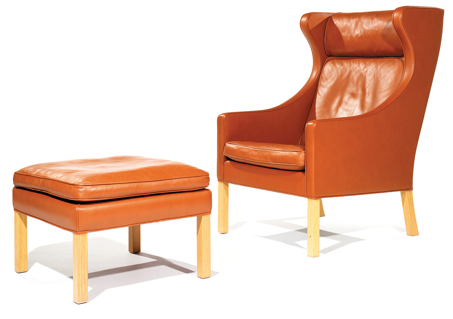 Børge MOGENSEN (1914-1972) & FREDERICIA (Éditeur) Grand fauteuil néo-classique "Wingback", et son