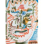 PABLO PICASSO (1881-1973) Roger en colère et Roger qui rit, 1965 Feutres de couleur sur papier signé