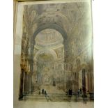 LATE 19TH/EARLY 20TH CENTURY ENGLISH SCHOOL - Interior view of St Pauls Cathedral, watercolour,