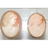 A 9ct gold, carved shell cameo brooch, with pendant suspension loop, the cameo carved as a young