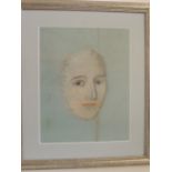 19TH CENTURY ENGLISH SCHOOL - study of a face, pastel, unsigned, 31cms x 24cms, in modern frame