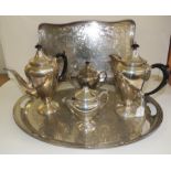 A 20th Century silver plated four piece coffee service "DU BARRY, by PARAMOUNT", a silver plated