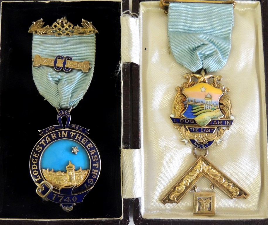 MASONIC JEWELS - Lodge Star of the East (Calcutta) no.67: enamelled silver gilt bi-centennial