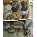 A quantity of WWII car headlight blackout metal fittings