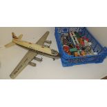 A Schuco Radiant-5600 battery operated BOAC airliner together with four trays of assorted diecast
