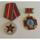 Two USSR enamelled metal medals (2)