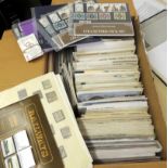 A large quantity of first day covers; a few mint packs; stamp booklets; older stamps on loose