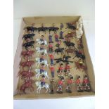 BRITAINS and others - a quantity of painted lead soldiers, mounted soldiers, Scots Greys, cowboys,