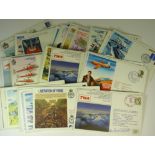 Twenty nine foreign RAF "flown" covers, all signed; 27 unsigned foreign "flown" covers together with