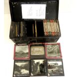 Magic lantern slides - a quantity of photographic individual slides, some hand tinted, of Chile