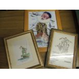 A caricature print of Buster Merryfield as the Only Fools and Horses character autographed and