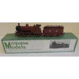 A Millholme Models constructed model 0-6-0 Furness Railway loco and tender, red, in original box