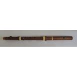 A 19th Century boxwood and ivory flute by Power, 34 Strand, London (incomplete)
