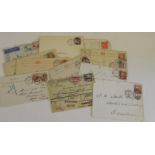 Thirteen GB and foreign covers and postcards, some early