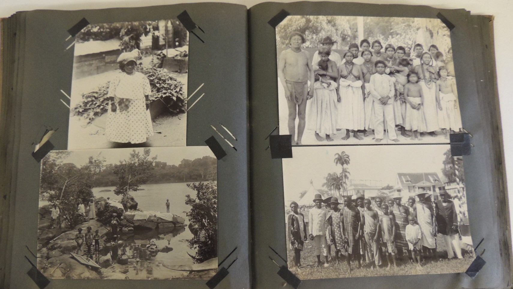 An early 20th Century album of foreign postcards and photographs - Egypt, Jamaica, Bahamas,