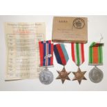 WWI Group of four - WM (with oak leaf on ribbon), DM 1939-45 Star and Italy Star in original