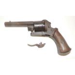 A 19th Century pinfire pistol in relic condition