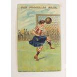 An interesting early 20th Century chromo litho mechanical postcards "The Football Girl" the figure