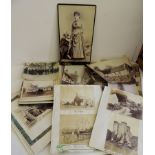 A group of large format British topographical photographs, loose unmounted, and some loose album