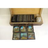 Magic lantern slides - a group of sets of individual slides including The Chaos of the Runaway