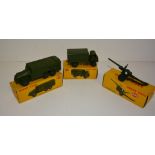 DINKY - 623 Army Covered Wagon in box; 677 Armoured Command Vehicle in box; 692 5.5 Medium Gun in