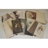 A quantity of assorted late 19th and later photographs including individual portraits, room