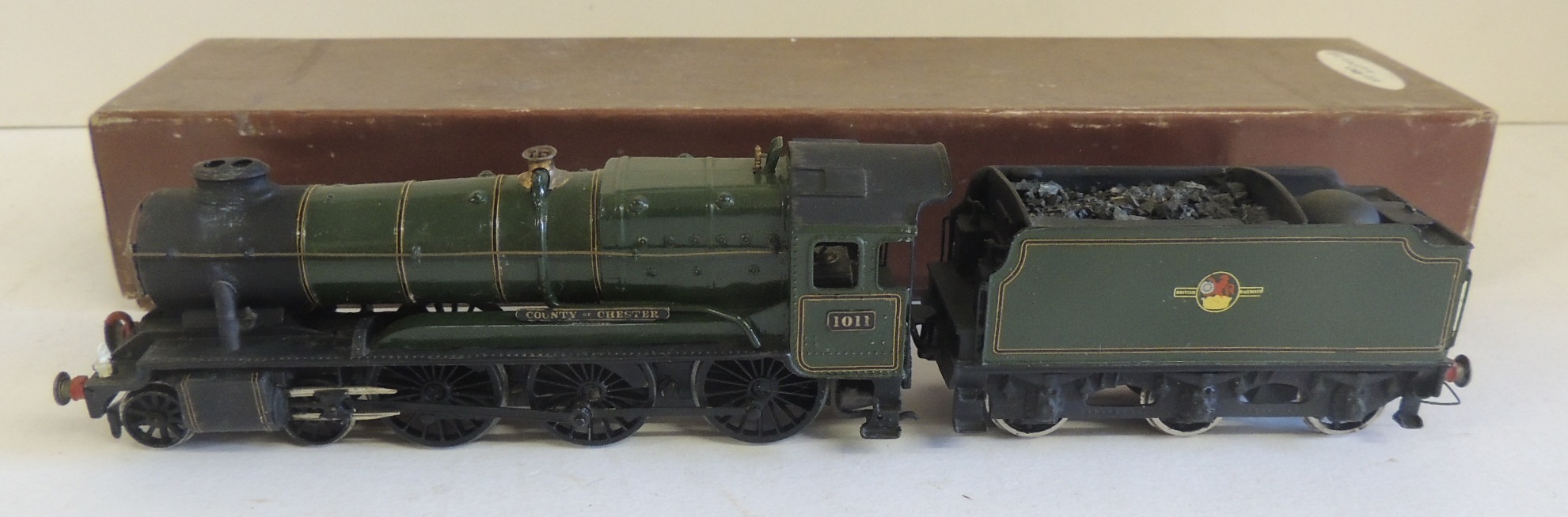 A constructed model of 4-6-0 County of Chester with tender no.1011, BR green, in box