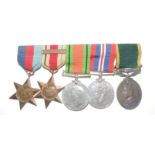 WWII group of five - 1939-45 Star, Africa Star with 8th Army Clasp, DM, WM and Territorial